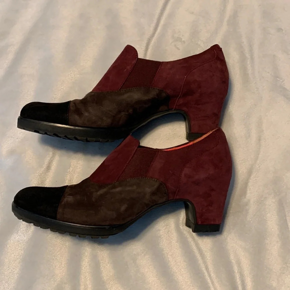 Pas de rouge purple black suede heeled booties size 41 extra light like crocs - Picture 2 of 8
